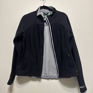 LL BEAN Women's L Soft Shell Windstopper Fleece Lined Nylon Jacket Full Zip GUC